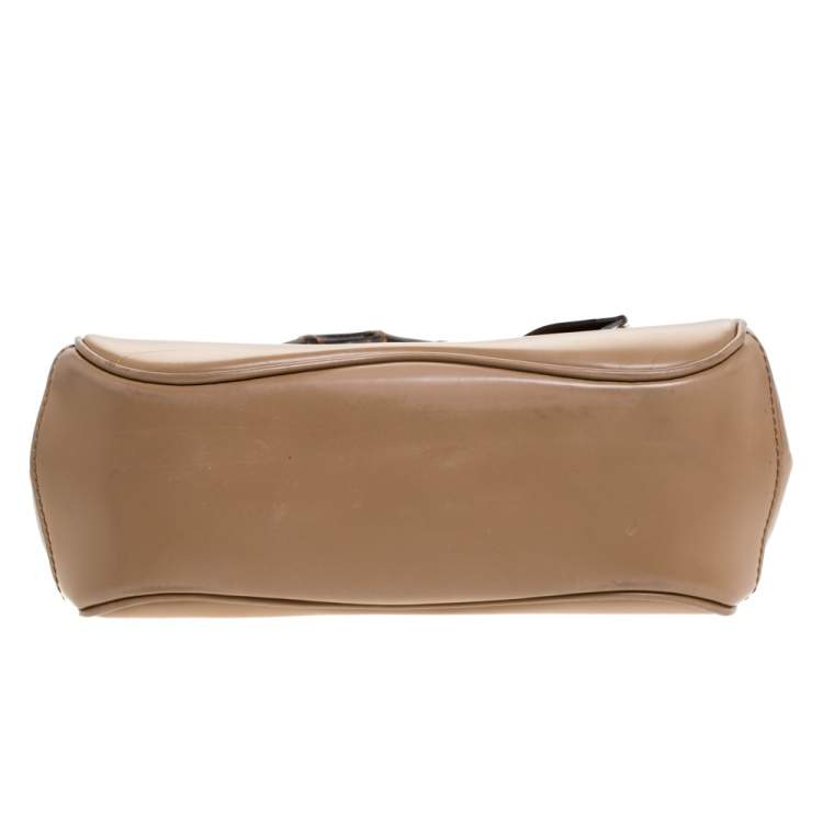 مملوكة مسبقًا Gucci Beige Leather Lady Lock Bamboo Top Handle Bag