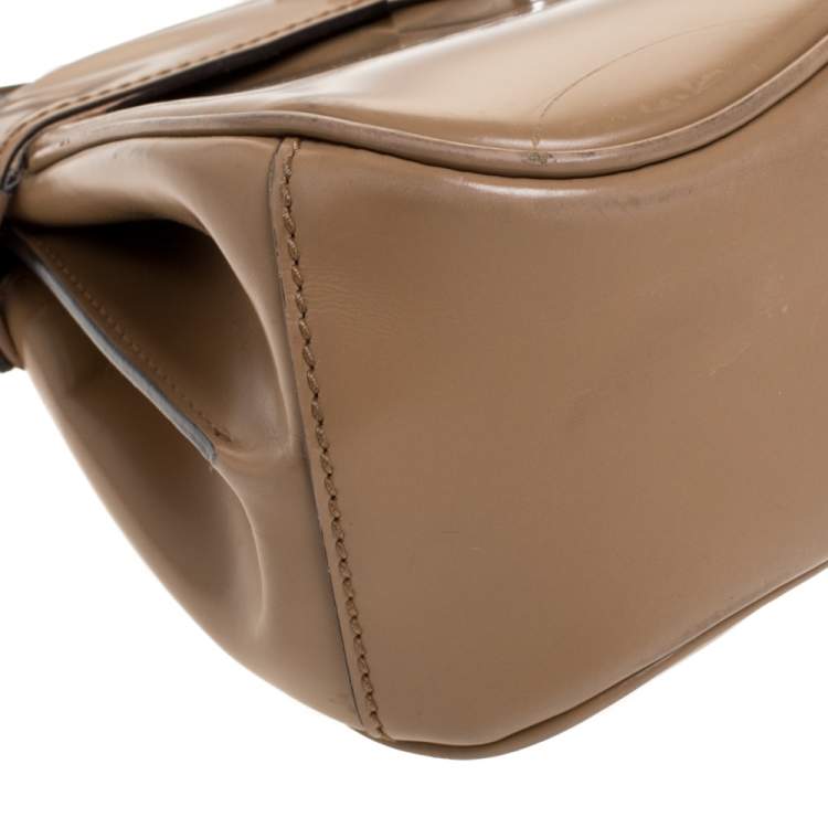 مملوكة مسبقًا Gucci Beige Leather Lady Lock Bamboo Top Handle Bag