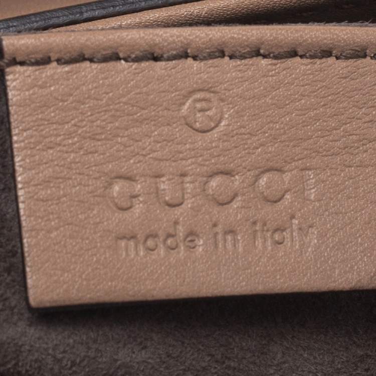 Pre Owned Gucci Beige Leather Lady Lock Bamboo Top Handle Bag