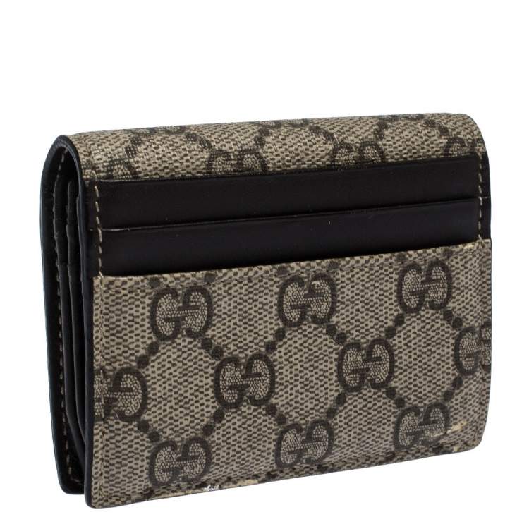 Pre Owned Gucci Brown GG Supreme Canvas Card Case