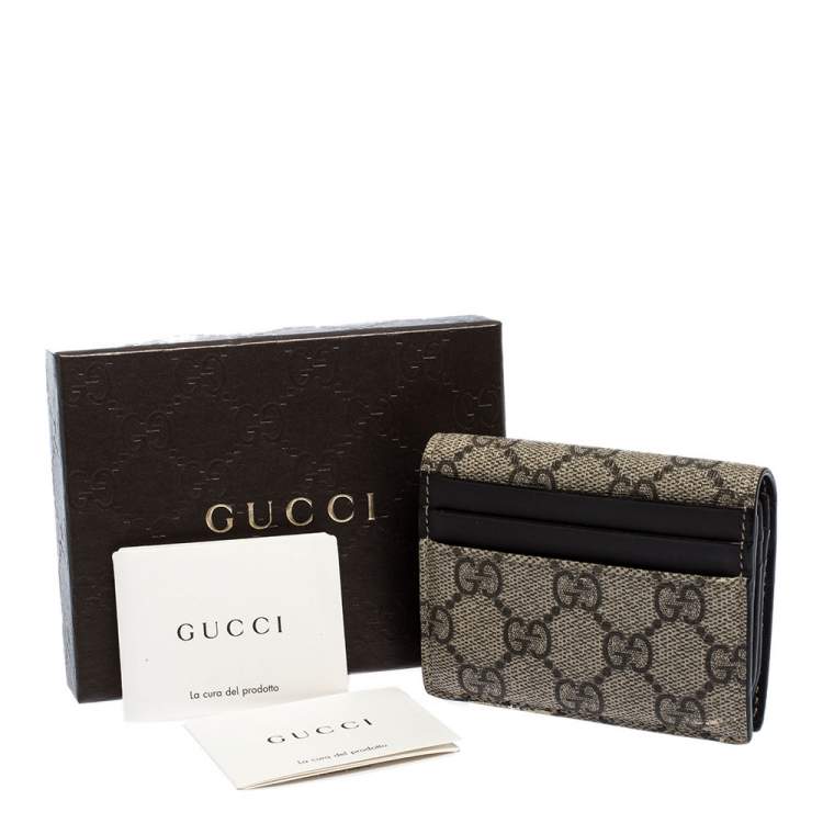 Pre Owned Gucci Brown GG Supreme Canvas Card Case