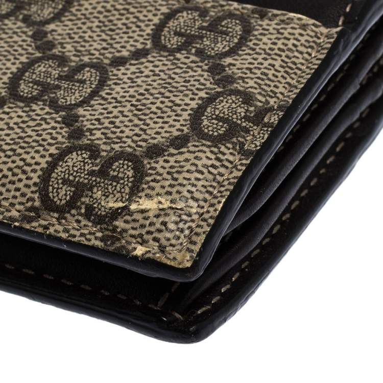 Pre Owned Gucci Brown GG Supreme Canvas Card Case