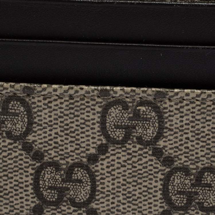 Pre Owned Gucci Brown GG Supreme Canvas Card Case