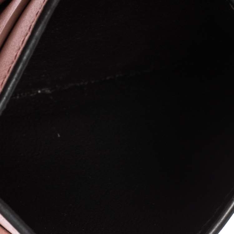 Pre Owned Gucci Pink Microguccissima Leather Card Holder