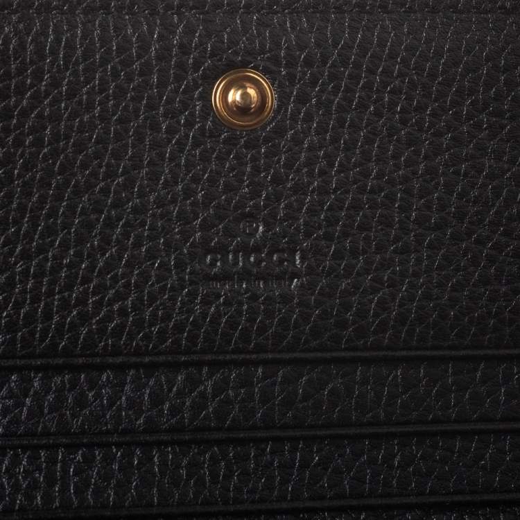 Pre Owned Gucci Black Leather Animalier Card Case