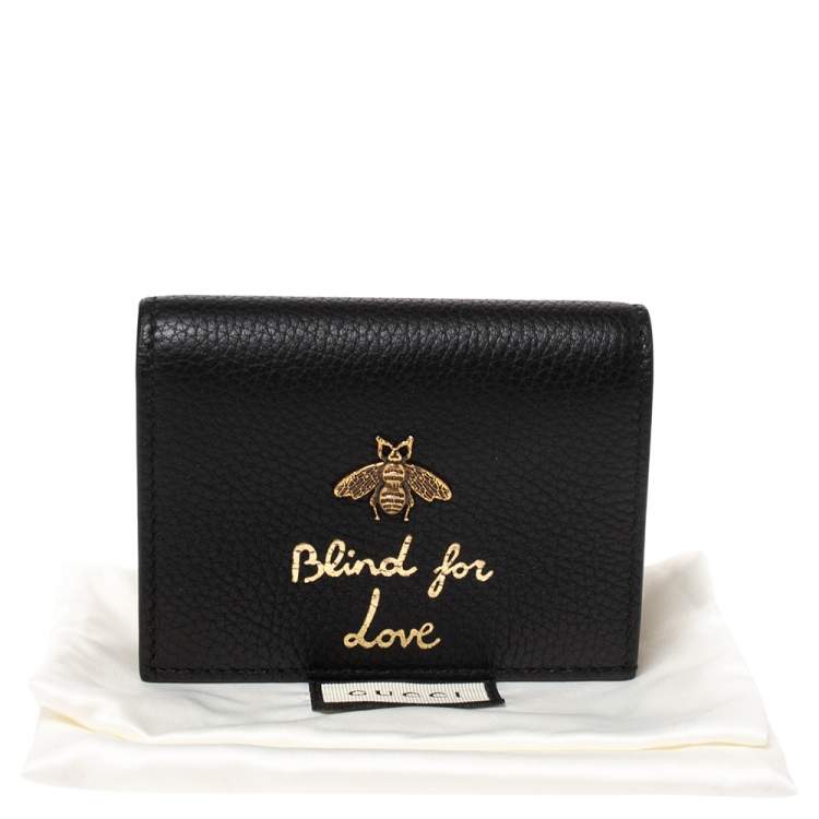 Pre Owned Gucci Black Leather Animalier Card Case
