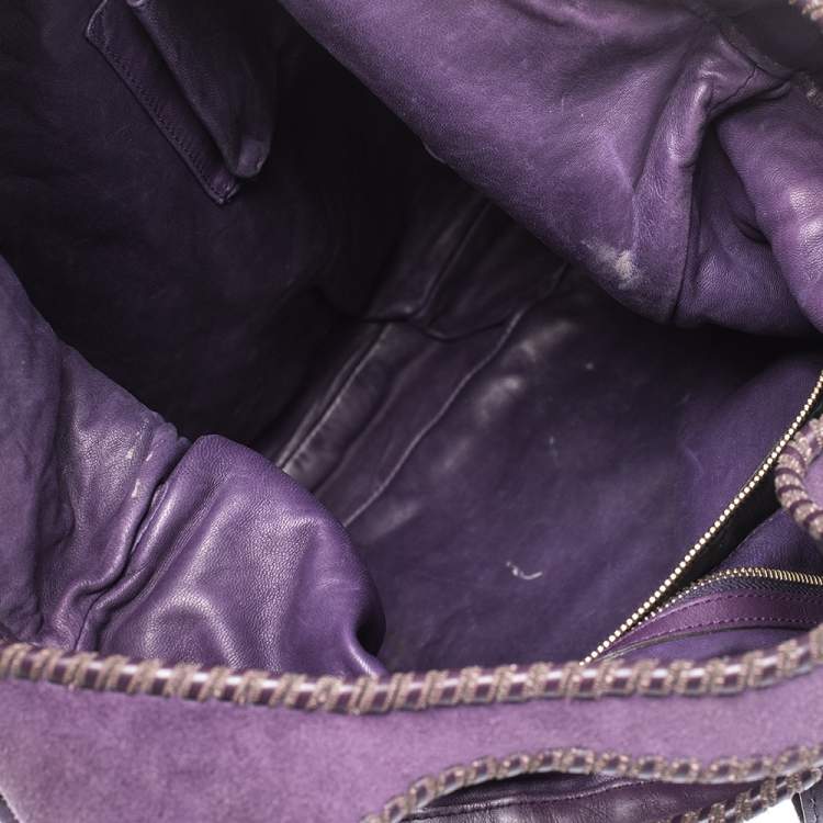 Pre Owned Gucci Purple Python and Suede Large New Jackie Hobo