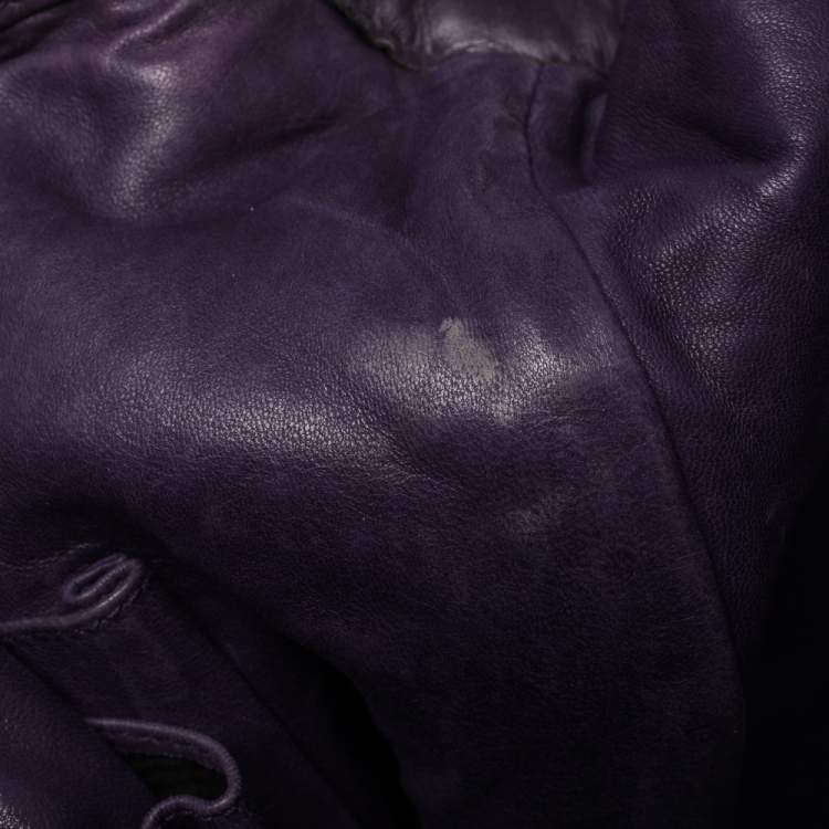 Pre Owned Gucci Purple Python and Suede Large New Jackie Hobo