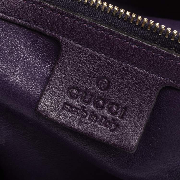 Pre Owned Gucci Purple Python and Suede Large New Jackie Hobo