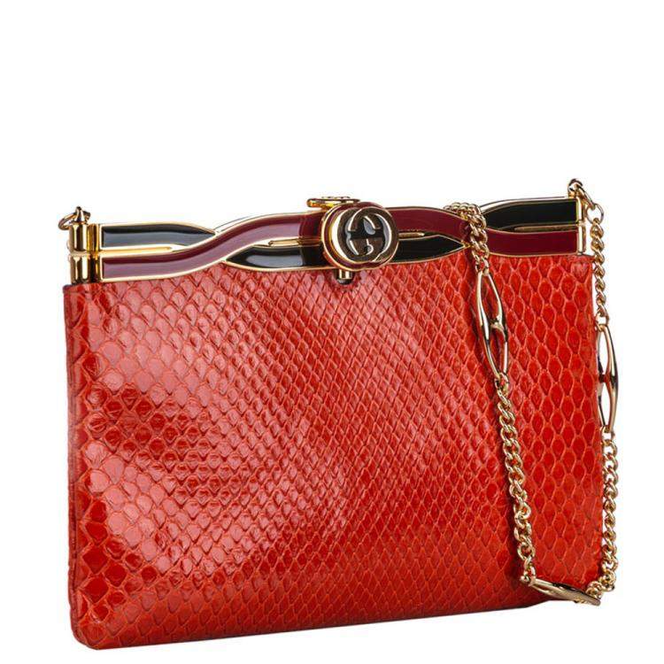 gucci red snakeskin bag