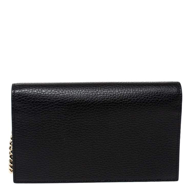 Pre Owned Gucci Black Leather Betty Wallet on Chain
