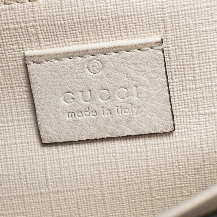 Pre Owned Gucci White Micro GG Supreme Canvas Neon Stars Continental Wallet 