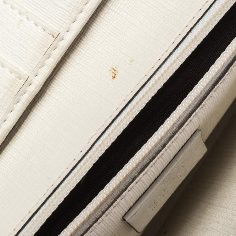Pre Owned Gucci White Micro GG Supreme Canvas Neon Stars Continental Wallet 