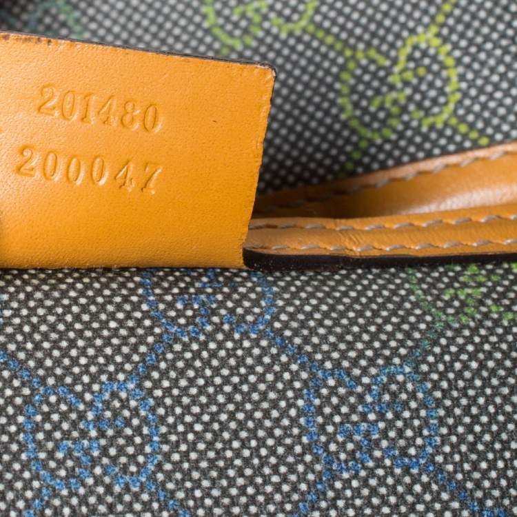 Pre Owned Gucci Grey/Tan GG Supreme Canvas and Leather Briefcase