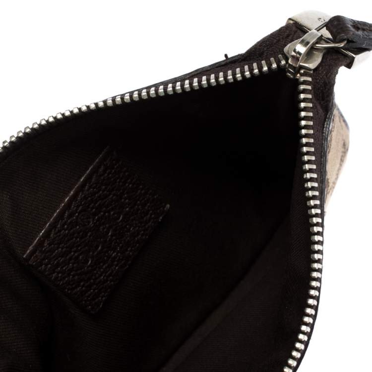 Pre Owned Gucci Beige/Brown GG Canvas and Leather Coin Purse