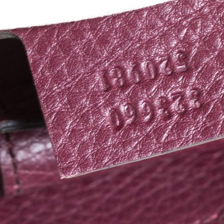 Pre Owned Gucci Burgundy Leather Medium Bamboo Tote