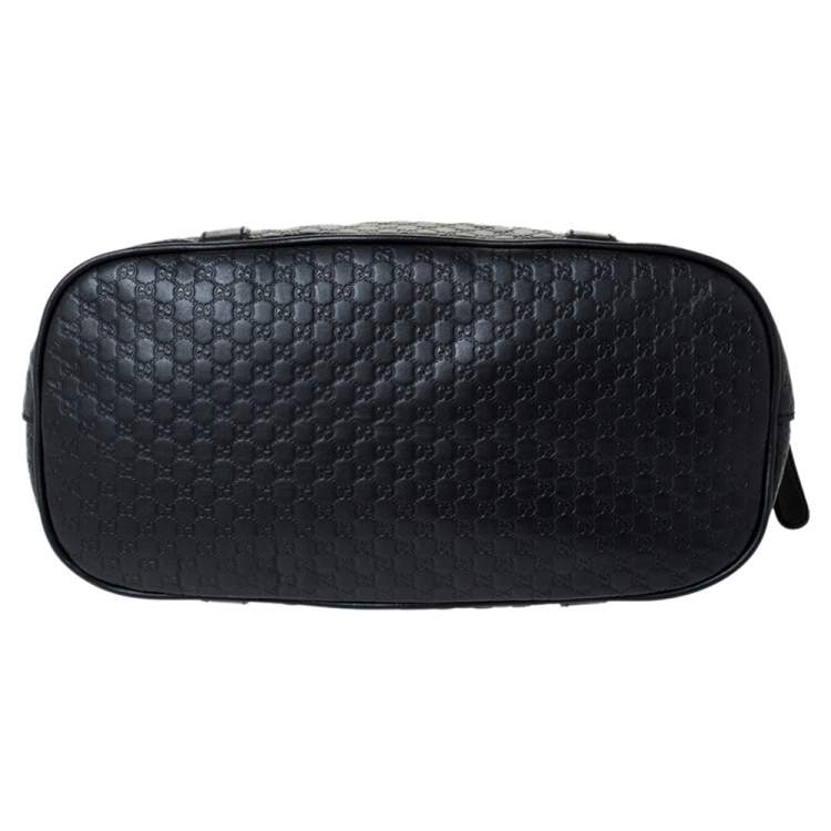 Pre Owned Gucci Black Microguccissima Leather Medium Dome Bag