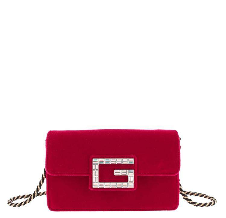 red velvet crossbody bag