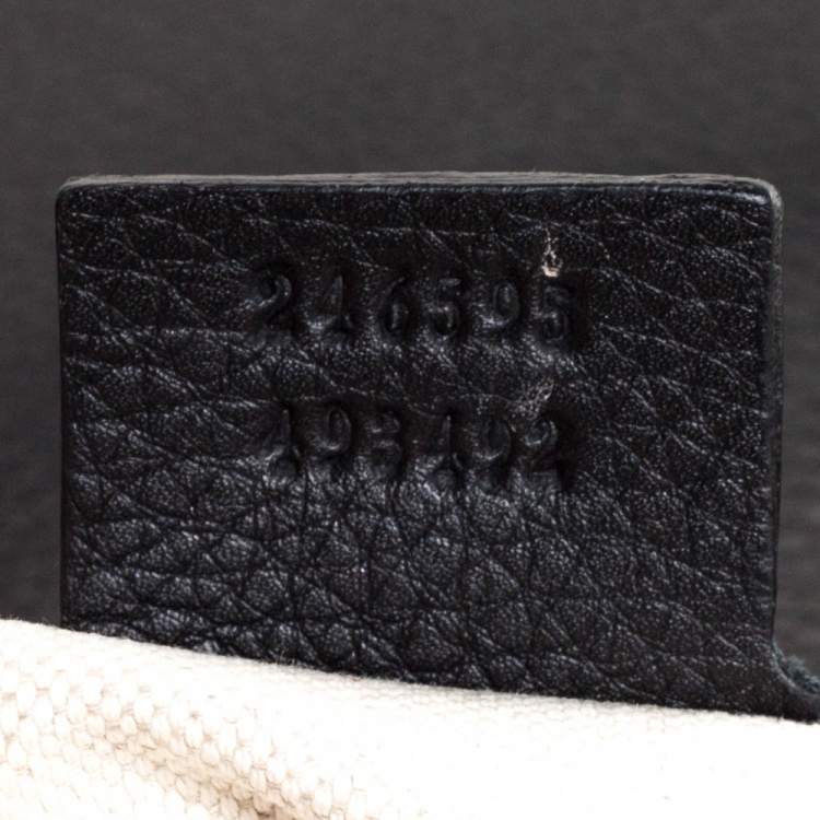 Pre Owned Gucci Black Leather Techno Horsebit Top Handle Bag