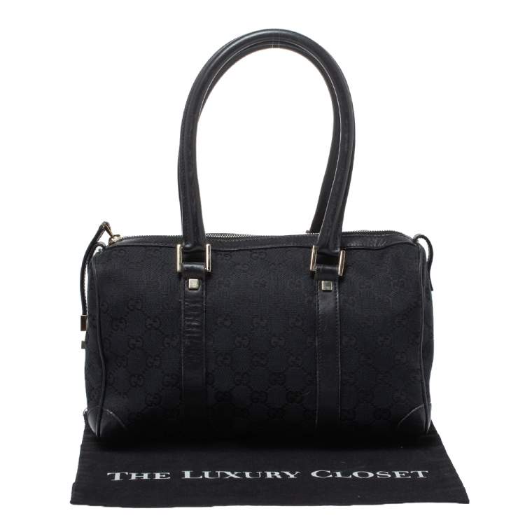 Pre Owned Gucci Black GG Canvas and Leather Small Joy Boston Bag