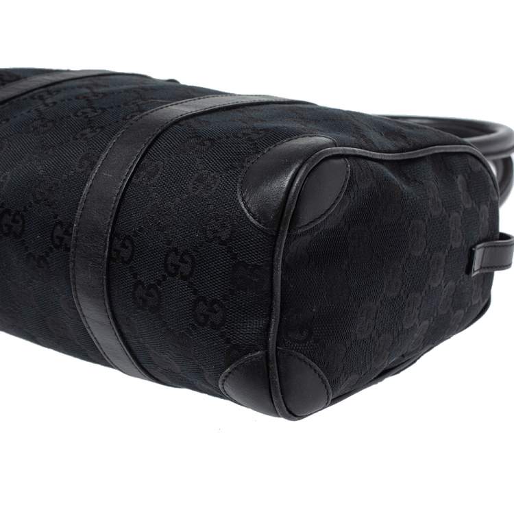 Pre Owned Gucci Black GG Canvas and Leather Small Joy Boston Bag