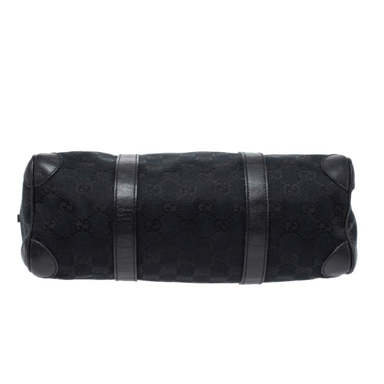 Pre Owned Gucci Black GG Canvas and Leather Small Joy Boston Bag