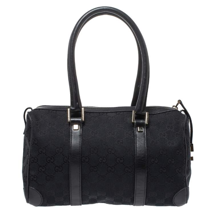 Pre Owned Gucci Black GG Canvas and Leather Small Joy Boston Bag