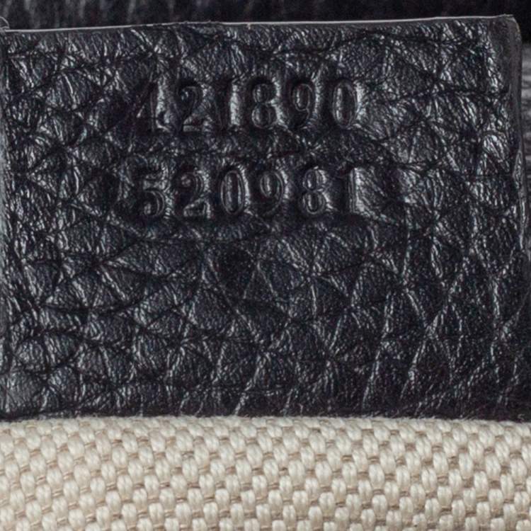 Pre Owned Gucci Black Leather Medium GG Marmont Top Handle Bag