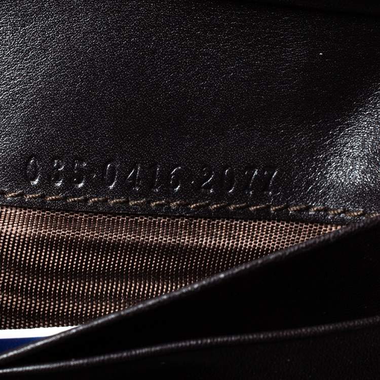 Pre Owned Gucci Dark Brown Leather Compact Wallet