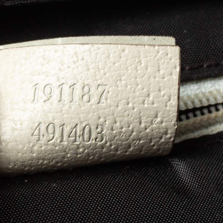 Pre Owned Gucci Beige GG Canvas and Leather Pouch