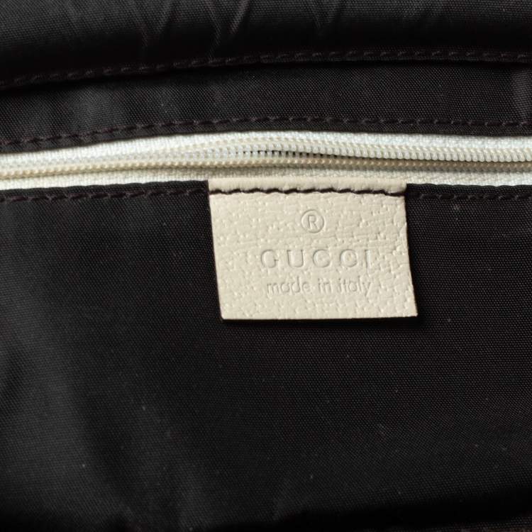 Pre Owned Gucci Beige GG Canvas and Leather Pouch
