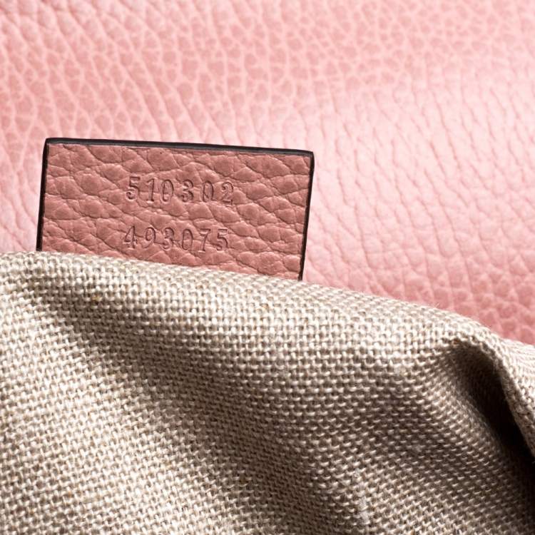 Pre Owned Gucci Pink Leather Interlocking GG Top Handle Bag