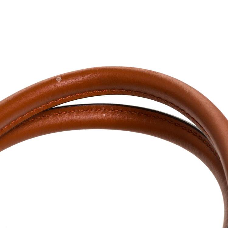 Pre Owned Gucci Orange/Beige GG Canvas and Leather Medium Sukey Boston Bag