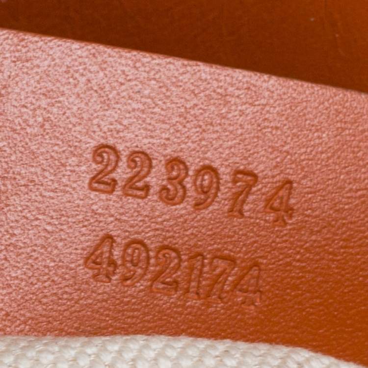 Pre Owned Gucci Orange/Beige GG Canvas and Leather Medium Sukey Boston Bag