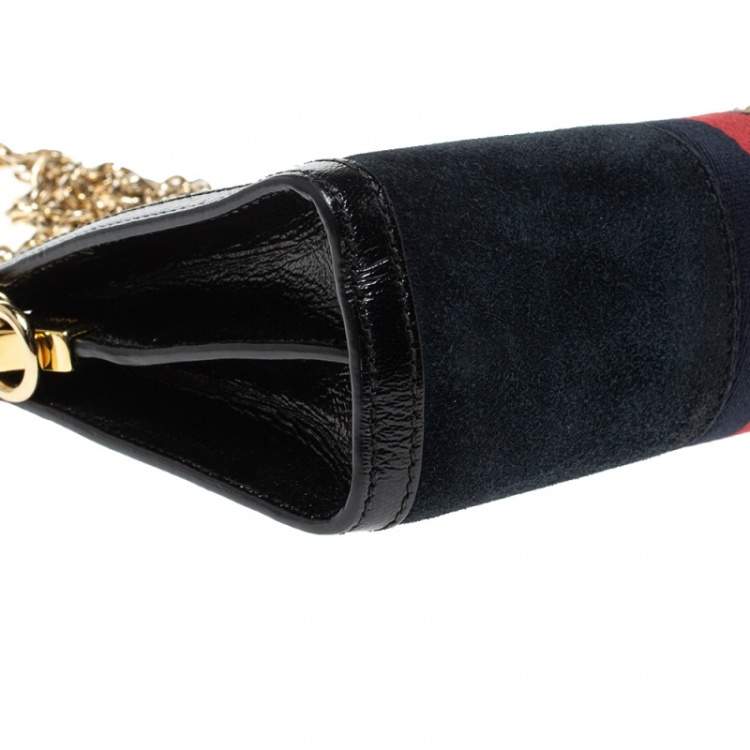 Pre Owned Gucci Black Suede and Leather Ophidia Dragon Bag