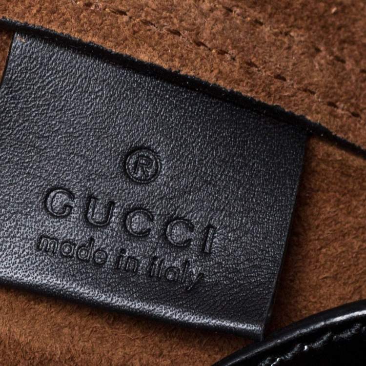 Pre Owned Gucci Brown/Black Suede and Leather Large Ophidia Tote
