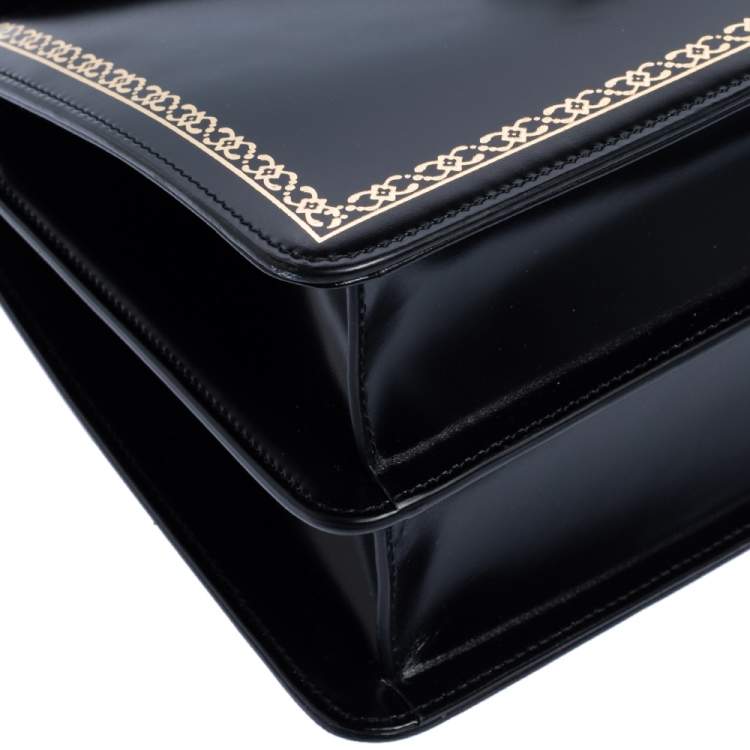 Pre Owned Gucci Black Leather Medium Thiara Bamboo Top Handle Bag