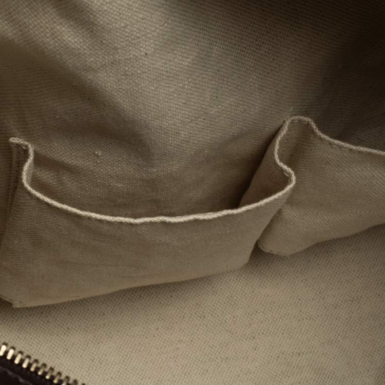 Pre Owned Gucci Dark Brown GG Supreme Canvas and Leather Medium Joy Boston Bag