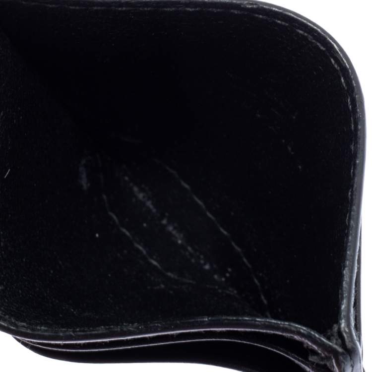 Pre Owned Gucci Black Guccissima Leather Card Holder