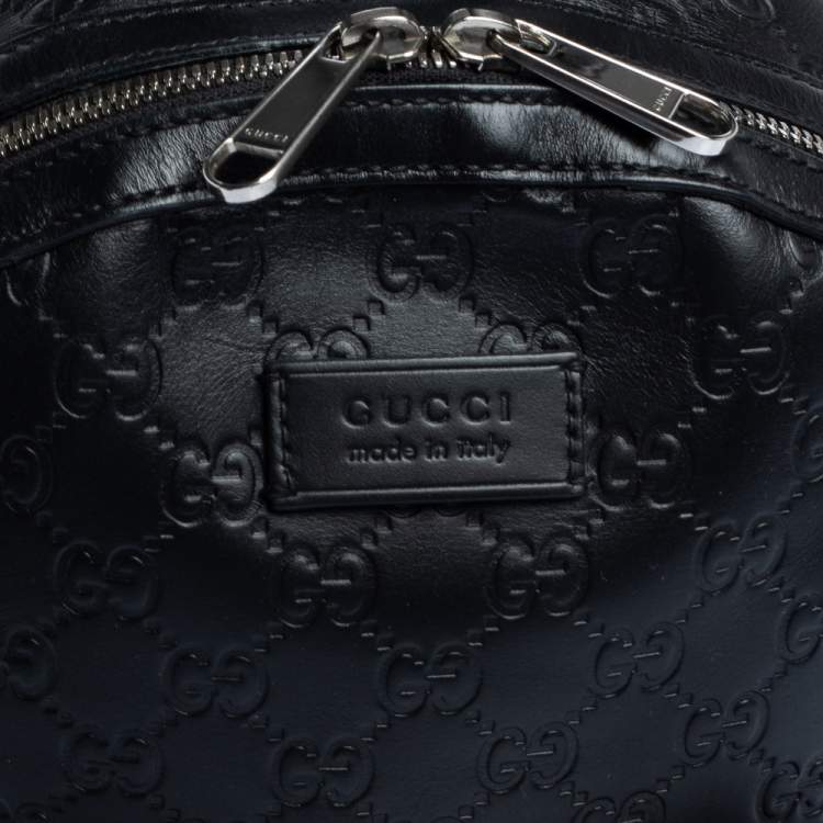 Pre Owned Gucci Black Guccissima Leather Backpacks