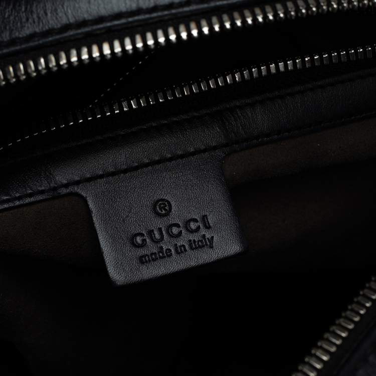 Pre Owned Gucci Black Guccissima Leather Backpacks