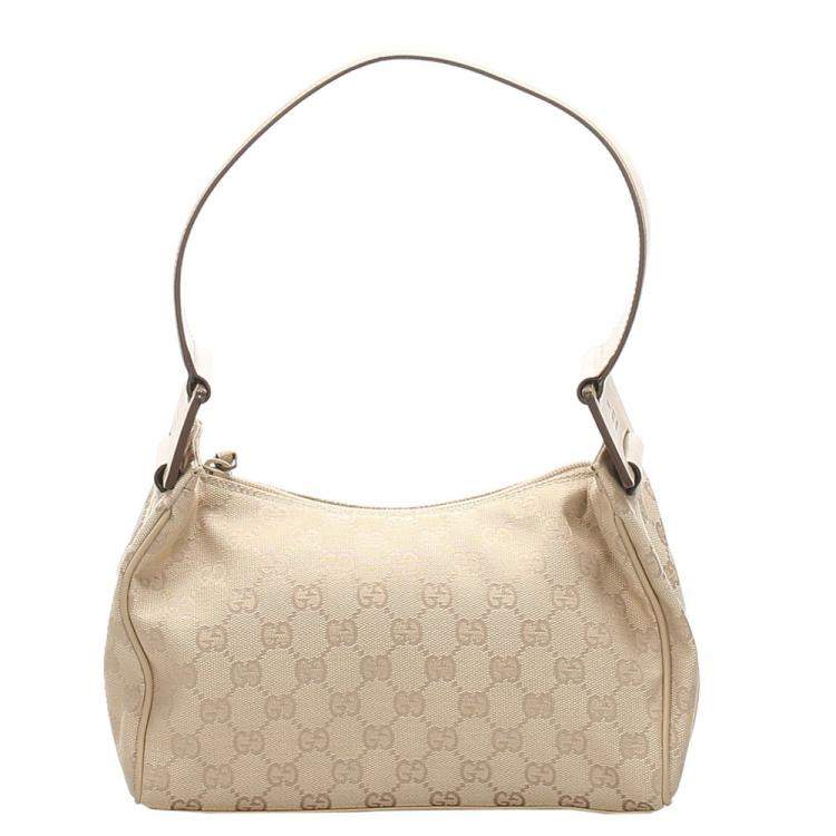 gucci canvas leather shoulder bag