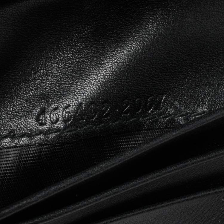 Pre Owned Gucci Black Matelasse Leather GG Marmont Card Case