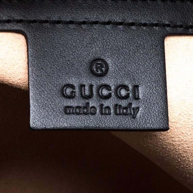 Pre Owned Gucci Black Guccissima Leather Medium Padlock Top Handle Bag