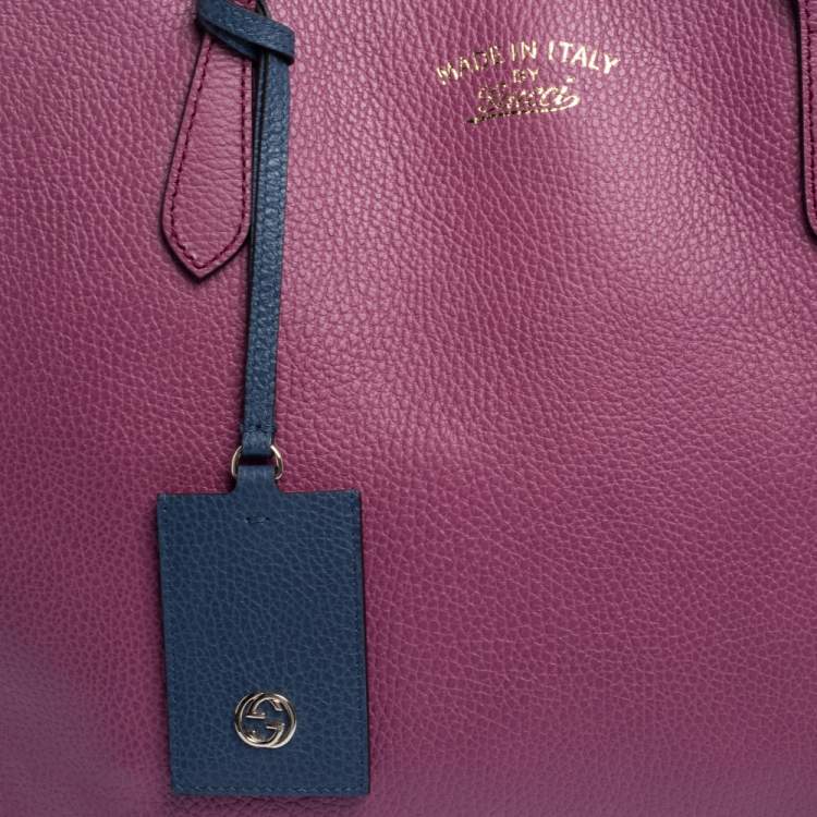 Pre Owned Gucci Old Rose Leather Large Swing Shopper Tote