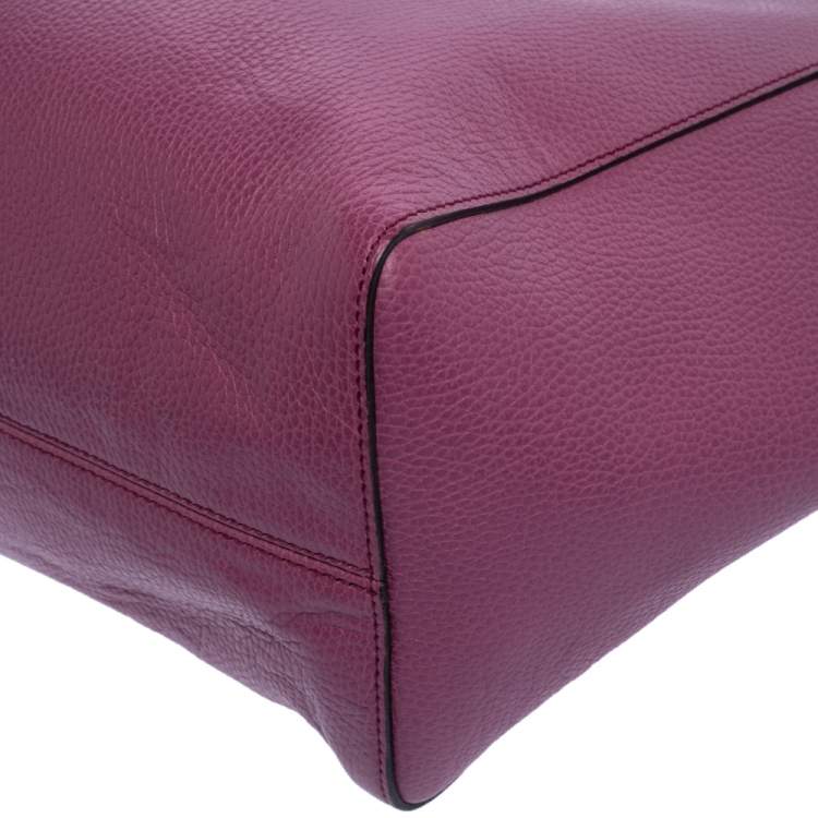 Pre Owned Gucci Old Rose Leather Large Swing Shopper Tote