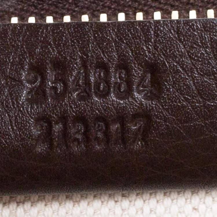 Pre Owned Gucci Dark Brown Leather Medium New Bamboo Top Handle Bag