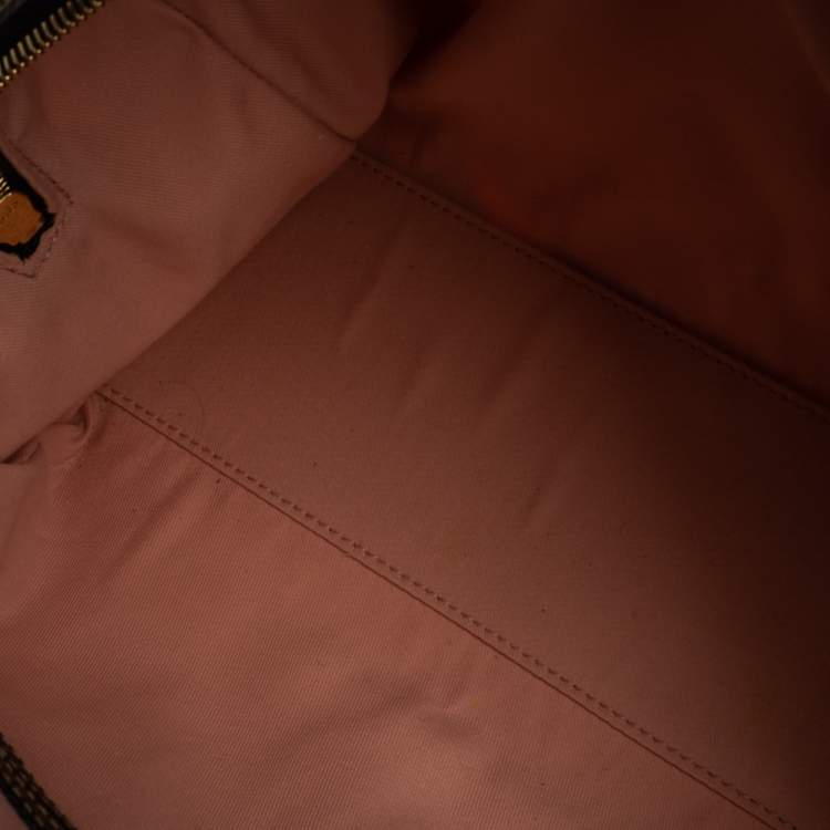 Pre Owned Gucci Black Printed SIlk/Satin and Leather Small Charmy Boston Bag