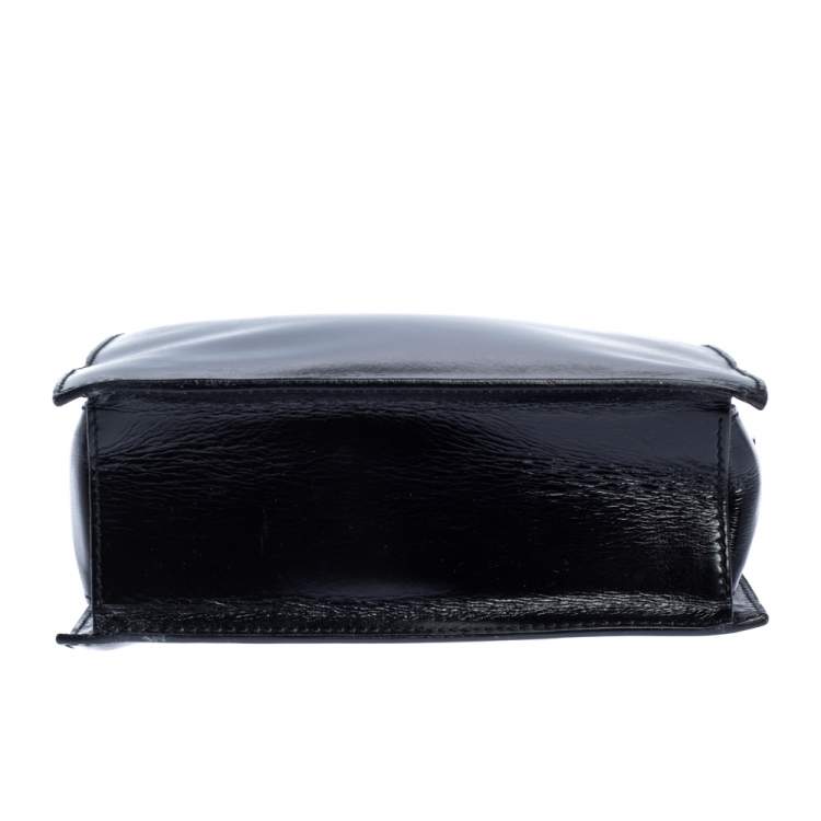 Pre Owned Gucci Black Leather Metal Top Handle Bag