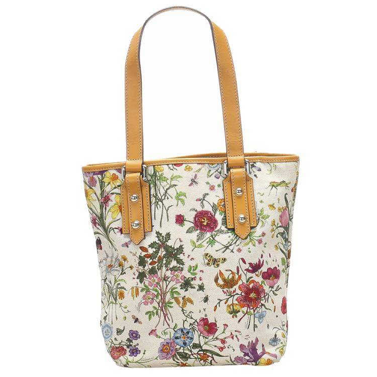 gucci floral tote bag